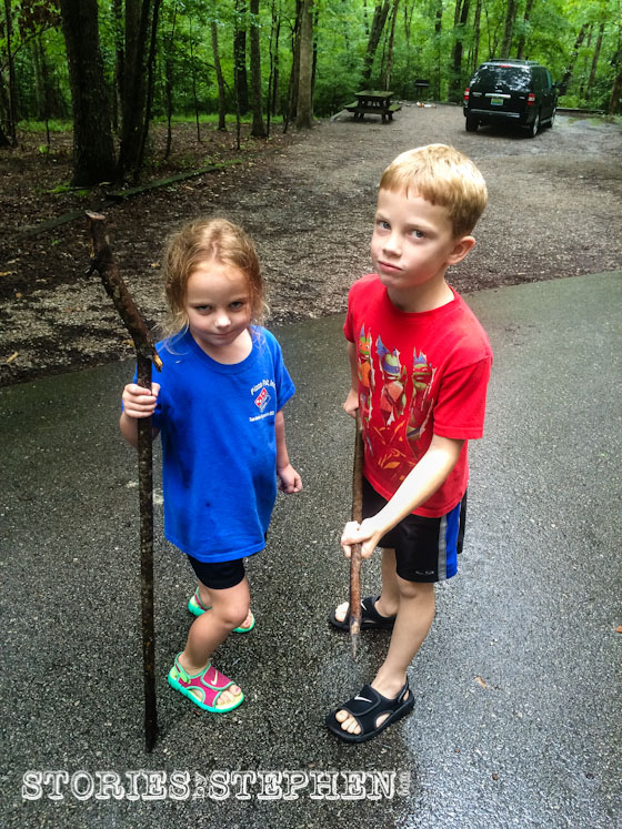 Julie Beth and Will also took their turns with the spears.