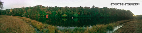 Panoramic of the river view leading up to Desoto Falls.