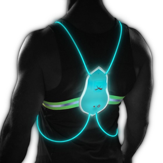 The Tracer 360 illuminated & reflective vest has 6 colors and 5 flashing modes. There is no way a runner will go unseen when wearing this!