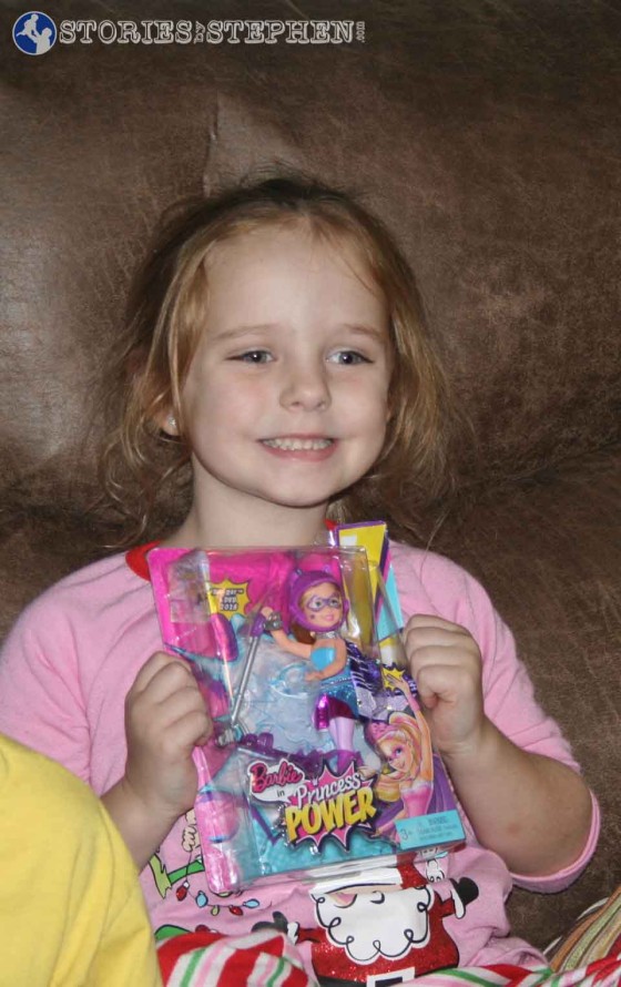 Julie Beth got excited every single time she opened a new Barbie.