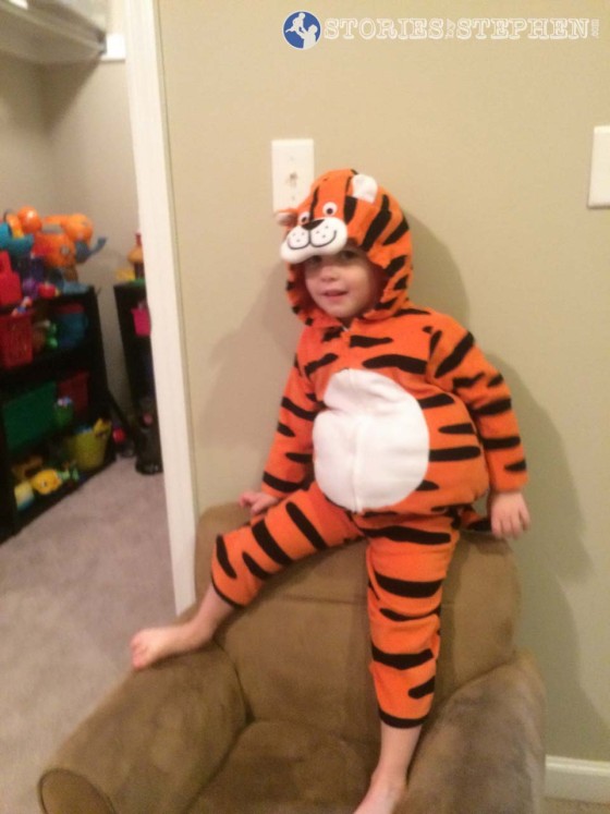 Sam did not go to the Birmingham Bowl with us, but he was still excited to dress up like Tom the Tiger and help us get pumped up for Memphis Tigers football!