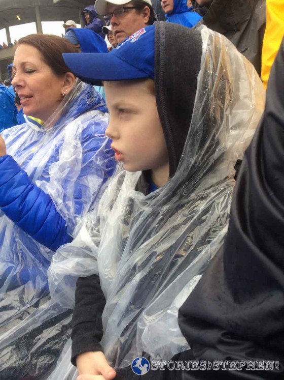Will enduring the very rainy Birmingham Bowl in his poncho.
