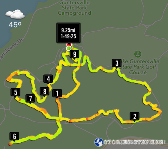 Nike+ Running GPS map.