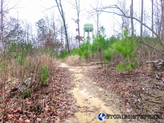 Before reaching the water tower, there is another crossroads where 4 trails intersect.