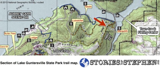 Lake Guntersville State Park Map - Lickskillet Trail Meredith Trail