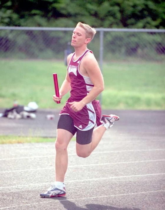 Running on the 4x800 meter relay team when I was on the high school track team about 16 years ago.